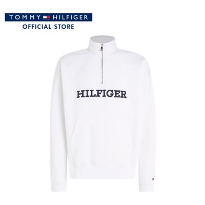 Tommy Hilfiger เสื้อสเวตเตอร์ผู้ชาย รุ่น MW0MW32121 YBR - สีขาว
