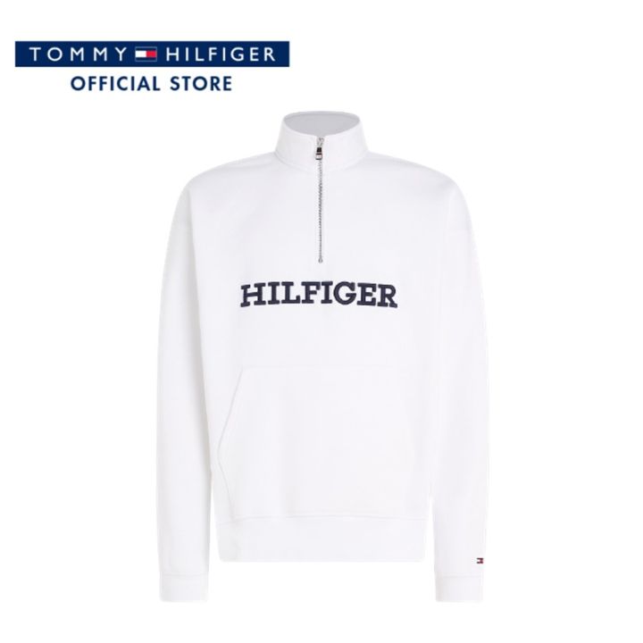 tommy-hilfiger-เสื้อสเวตเตอร์ผู้ชาย-รุ่น-mw0mw32121-ybr-สีขาว