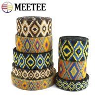 ♞❖卐 2/5Meters 25/40/50mm Polyester Jacquard Elastic Band Ethnic Rubber Bands Stretch Strap Belt Pants Clothes DIY Sewing Accessories