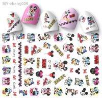 1PCS Disney Mickey 3D Adhesive Nail Art Sticker Pink Minnie Nail Decoration Decal Text Nail Art Slider