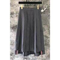 [COD] mid-length new gray pleated suit high-waisted slim long with short front and back irregular