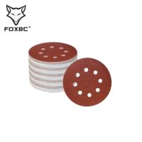 FOXBC 100PCS 125mm 5 Inch 8 Holes Hook and Loop Sanding Disc Sand Paper Grits 60 ~ 1500 for Polish Tools Accessories Cleaning Tools