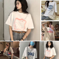 สินค้าพร้อมส่ง?น่ารัก สุด เสื้อยืดผู้หญิงคอกลมแขนสั้นขาว พิมพ์ลายตัวหนังสือ ลายสกรีนคมชัด เสื้อแฟชั่นลายเกาหลี ผ้านิ่มมาก ใส่สบาย