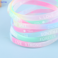 ?【Lowest price】SUTAI 10PCS Luminous Silicone Bracelet Candy-Colored Fashion Rubber Wrist Strap