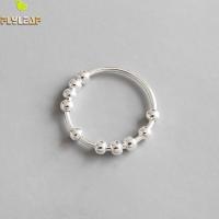 Flyleaf 100 925 Sterling Silver Beaded Open Rings For Women 2021 New Trend INS Simple Style Lady Fashion Jewelry2023