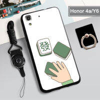 เคส TPU แบบนิ่มสำหรับ Huawei Honor 4A/Huawei Y6 2015เคสโทรศัพท์คลุมทั้งหมดสายกันรอยขีดข่วนและป้องกันการตกแฟชั่นฝามีที่ถือวงแหวนโทรศัพท์และเชือก