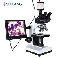 Professional Lab biological HD trinocular microscope zoom 2500X USB HDMI VGA CVBS electronic digital CCD Camera 8-inch LCD