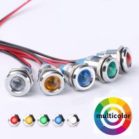 1pcs 6mm 8mm 10mm 12mm Metal LED Warning indicator light Waterproof IP67 Signal Lamp Pilot Wires switch 6V 12V 24V 220V Red Blue