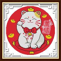 Factory Outlet Joy Sunday Lucky cat Pattern Cross Stitch Complete Set with Materials 11CT 14CT  Cartoon Needlework DIY Embroidery Handmade Cotton Thre