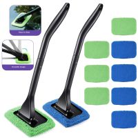 3pcs Car Window Cleaner Brush Kit Windshield Wiper Microfiber Wiper Cleaner Cleaning Brush Auto Cleaning Wash Tool Long Handle