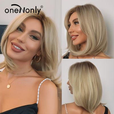 【jw】✤▤㍿  oneNonly Short Wig Bob Blonde Woman Wigs for Resistant Hair