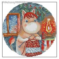 Cross Stitch Cotton Kit 18ct14ct11ct Calico DIY Hand Embroidered Material Bag Cartoon Hippo Series