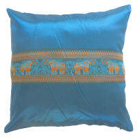 Cushion cover pillow ปลอกหมอนผ้าไหมจีนลายริบบิ้นช้างเล็ก สำหรับห้องนอน ห้องรับแขก ขนาด 40 X 40 cm  จำนวน 1ชิ้น