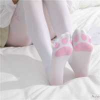 Cute Cat Paw Pad Girls Women Claw Stockings Cosplay Thigh High 3D Sexy Socks Compression Sock