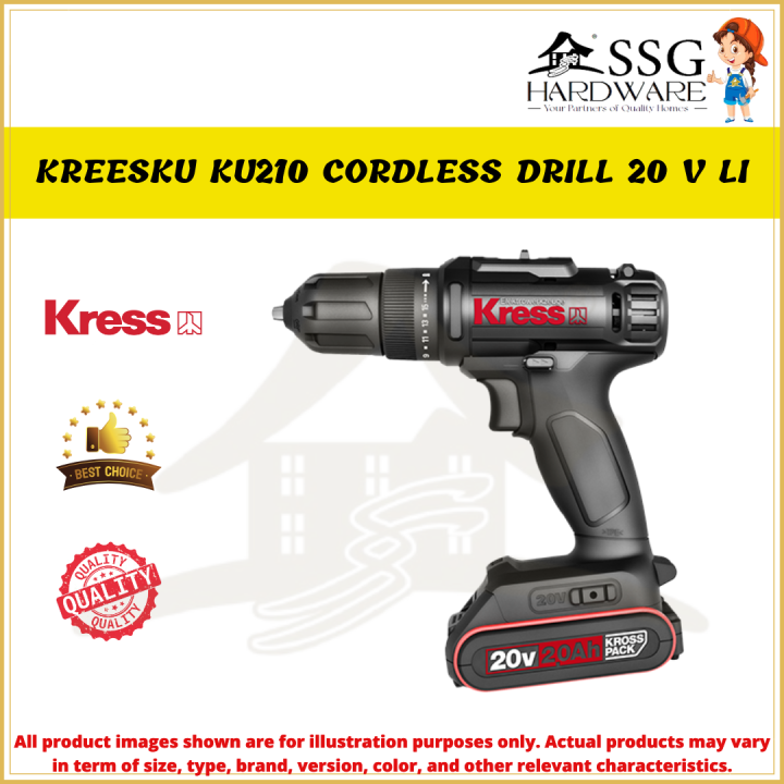 KRESS KU210 CORDLESS DRILL 20VLI / CORDLESS DRILL / MESIN GERUDI