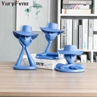 Modern Minimalist Abstract Girl Sculpture Hat Character Flowerpot Resin Storage Ornaments Nordic Home Decoration