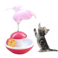 〖Love pets〗 Pet Cat Kitten Toy Rolling Scratching Ball Funny Cat Kitten Play Dolls Tumbler Ball Pet Cat Toys Interactive Feather Ball Toy