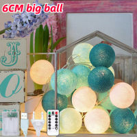 6CM Cotton Balls Led String Lights Children Bedroom Fairy Garland Lamp Christmas Garden Wedding Party Home Decorations Outdoor