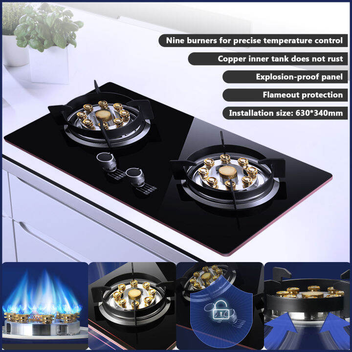 🔥Gas Stove🔥 Tempered Glass Dapur Gas Memasak Fierce Flame Cooker Hob