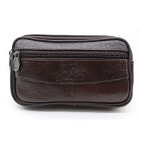 Men Outdoor Casual PU Leather Cellphone Pouch Portable Messenger Bag Cross Body Zipper Hiking Coin Purse Travel Waist Bag