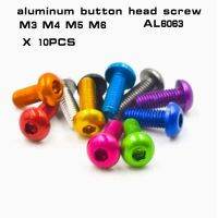 10pcs aluminum button head screw M3 M4 M5 M6*5/6/8/10/12/16/20 colourful Aluminum hex socket head screw Nails Screws Fasteners