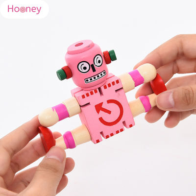 ชุดอาคารของเล่นก่อสร้างหุ่นยนต์ของเล่นไม้ HOONEY ชุดของเล่นเปลี่ยนได้ไม้สำหรับเป็นของขวัญเด็กหญิงเด็กชายงานเทศกาล