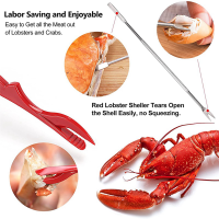 Crab Crackers and Tools, Lobster - 6 Crab Leg Crackers and 12 Crab Leg Forks Sturdy &amp; Durable &amp; Rustproof &amp;Reusable