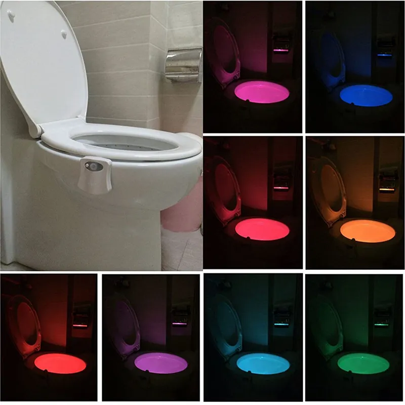 16Colors Smart PIR Motion Sensor Toilet Seat Night Light Waterproof  Backlight For Toilet Bowl LED Luminaria Lamp WC Toilet Light