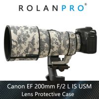 ROLANPRO DSLR เสื้อกันหนาวลายทหารกล้องที่บังฝนสำหรับ Canon EF 200มม. F/ 2ลิตรเป็น USM เคสโทรศัพท์กันกระแทก S กลางแจ้ง