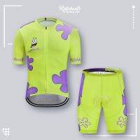 ▤► Spongebob squarepants cycling jerseys short-sleeved summer cold air speed dry milk silk mens and womens bicycle road bike