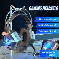 Headphone Gaming แบบมีสาย ECHOME พร้อมไฟแอลอีดีสำหรับชุดหูฟัง PC เกมพร้อมการควบคุมระดับเสียงสำหรับแล็ปท็อปพีซี Ipad