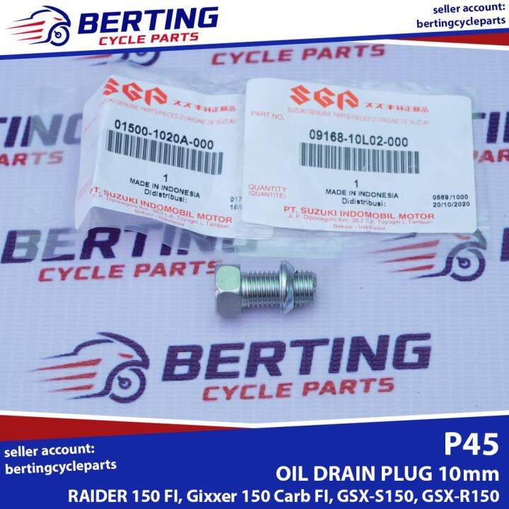 Sgp Oil Drain Plug 10mm Suzuki Raider J 115 Raider 150 Fi Gsx S150 Gsx R150 Genuine Lazada Ph 5125