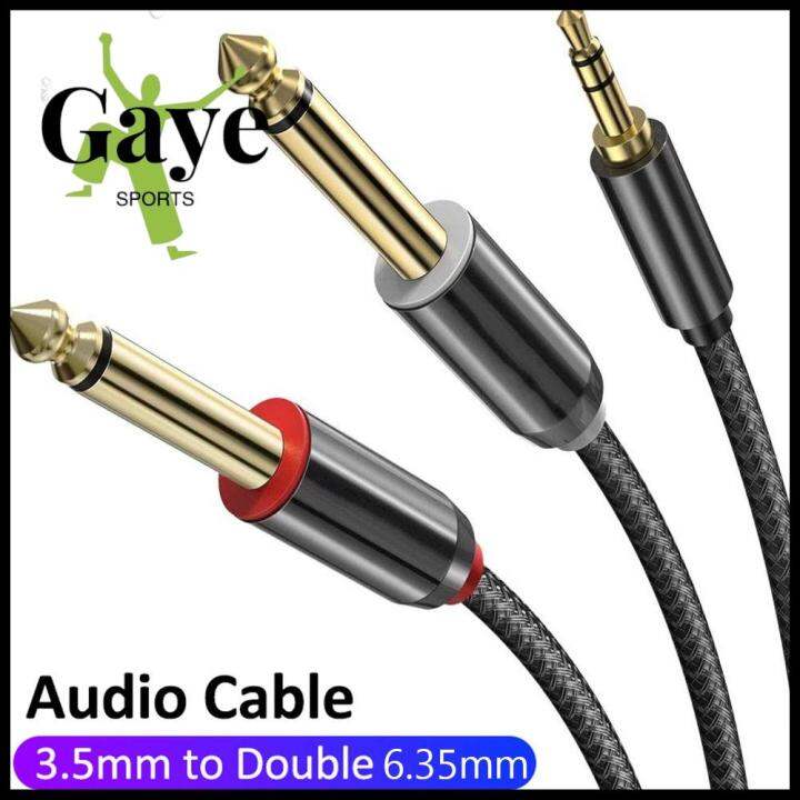 GS Phone to Mixer Aux Wire Connector Y Splitter Cord 3.5mm to Double 6 ...