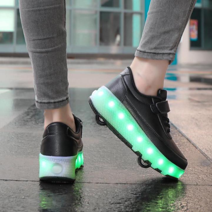 heelys-รองเท้าสองล้อสำหรับผู้ใหญ่และเด็กรองเท้าเรืองแสง-led-แบบชาร์จไฟได้รองเท้าล้อสำหรับกีฬากลางแจ้งขนาด38-42