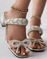 Fashion Summer Shoes Daily Party Club Pearls Beaded Rhinestone Bowknot Design Chunky Heel Sandals