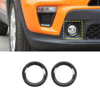 for Jeep Renegade 2019   Front Fog Light Decoration Cover Trim Foggy Lamp Decal Car Exterior Accessory ABS Carbon Fiber