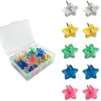 30pcs Multifunctional Colored Star Pushpins Decorative Thumb Tacks Map Pushpins Clips Pins Tacks