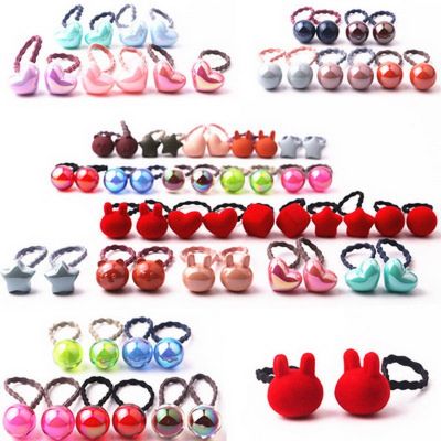 10pcs/lot Baby Sweet Hair Accessories Candy Color Kids Elastic Hair Ties Rope Ponytail Ball Hairbands Girls Hair Bands Wholesale