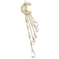 Hair Hairpin Women Jewelry Dangle Rhinestone Moon Crystal