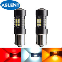 ASLENT 2x Signal Lamp P21w Led Ba15s 1156 Py21w Bau15s Bulb 3030SMD White 1157 Led Bay15d P215w Turn Brake Backup Light 12V