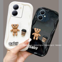 Phone Case เคส VIVO Y27 Y78 Y36 4G 5G Y16 Y35 Y22 Y22s Y02 Y02A Y02T Y02s Y01 ตุ๊กตาแฟชั่นกาแฟหมีเคสโทรศัพท์รูปการ์ตูนฝาครอบเลนส์นุ่ม2023