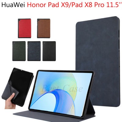 เคสแฟชั่นแบบเรียบง่ายสำหรับ HuaWei Honor Pad X8 X 8 Pro 11.5 2023เคสหนัง PU โทรศัพท์มือถือ HuaWei Honor Pad X 9 X9เคส11.5นิ้วป้องกันเหงื่อฝาปิดหนังตั้งเป็นฐานได้ PU