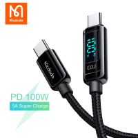 Mcdodo PD 100W USB C เป็น Type C สายเคเบิลสำหรับ Macbook 5A Samsung สวิตช์แท็บเล็ตสายรับส่งข้อมูลโทรศัพท์จอแสดงผลดิจิตอล