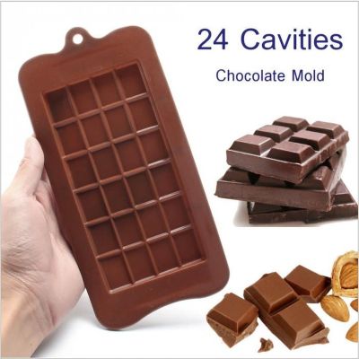 24 Cavity Cake Bakeware Kitchen Baking Tool Silicone Chocolate Mold Candy Maker Sugar Mould Bar Block Ice Tray Cake Tool Ice Maker Ice Cream Moulds