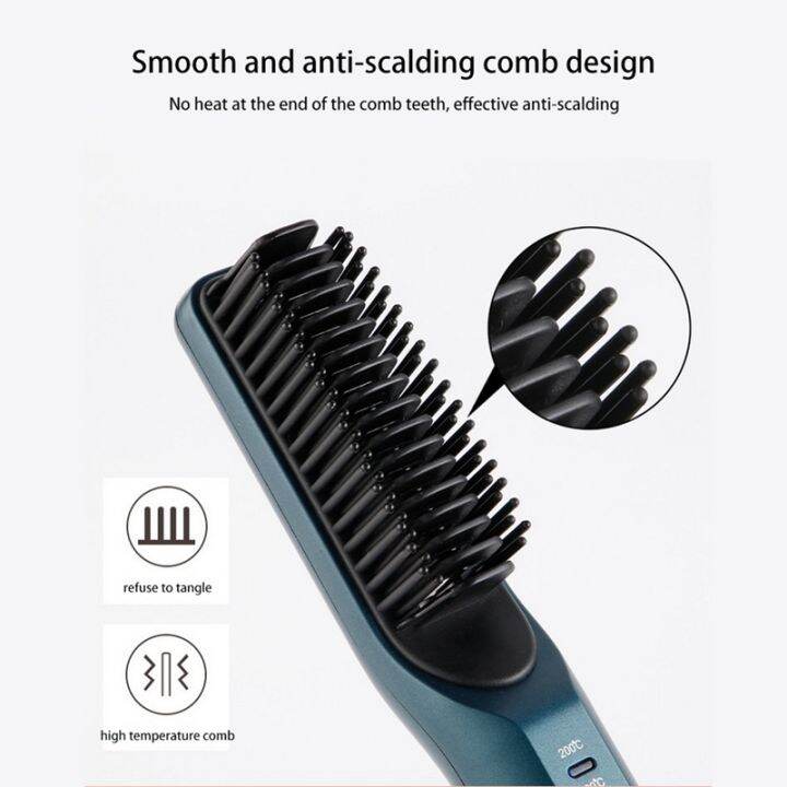 1set-straight-hair-comb-hair-straightener-curling-straight-hair-brush-portable-usb-charge-multifunctional-green