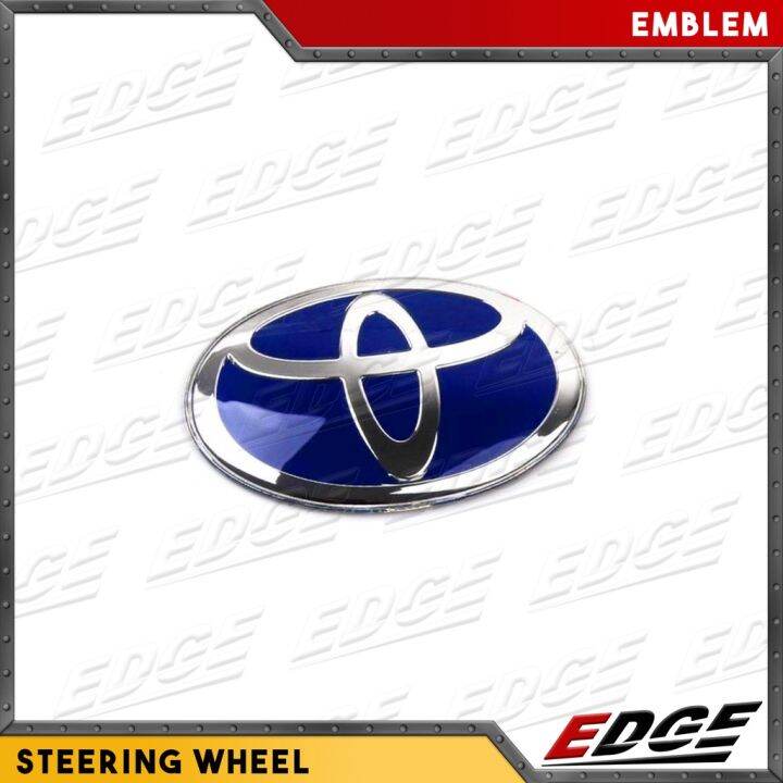 Emblem Toyota Logo Steering Wheel Chrome/Blue 5x7cm // trd