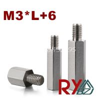 【☊HOT☊】 shepeng99262925 M3 * L6สแตนเลส Standoff Spacer สำหรับท่านชายหญิงระยะห่างของสกรูเกลียว Spacer Hex