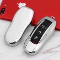 lujie Colorful New Soft TPU Car Key Case Cover For Porsche Cayenne Macan 911 Boxster Cayman Panamera Remote Shell keychain Accessories