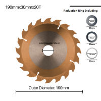 XCAN Circular Saw Blade for Wood Cutting 190x30mm 20T 24T 40T TCT Saw Disc for Wood Plastic Acrylic TiCN Coated Wood Saw Blade