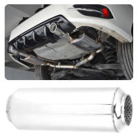 2.5in Exhaust Middle Pipe Dissipative Tuning Muffler Tube Tornado Silencer Universal for Car